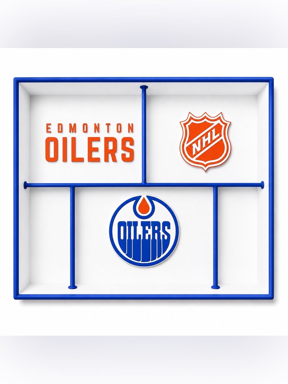 Edmonton Oilers White NHL Pocket Dump Tray - For Keys, Wallet, Money, Etc
